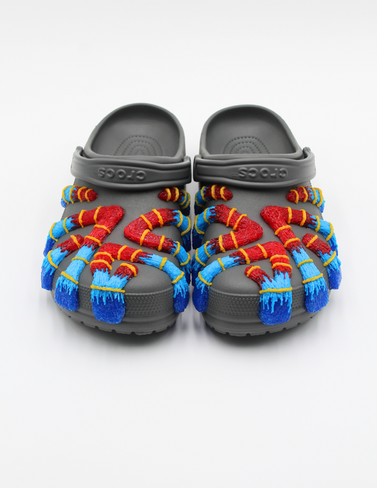 COSMIC CROCS - MELTING POINT X STRIPE SEASON COLLECTION (SLATE GREY)